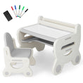 Load image into Gallery viewer, Kids Drawing Table and Chair Set with Watercolor Pens and Blackboard Eraser
