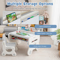 Load image into Gallery viewer, Kids Drawing Table and Chair Set with Watercolor Pens and Blackboard Eraser
