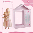 Load image into Gallery viewer, Kids Dress Up Storage with Mirror Roofed Wardrobe Closet with Open Hanging Rack
