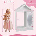 Load image into Gallery viewer, Kids Dress Up Storage with Mirror Roofed Wardrobe Closet with Open Hanging Rack
