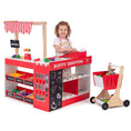 Load image into Gallery viewer, Kids Grocery Store Playset Wooden Pretend Play Supermarket with Shopping Cart

