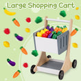 Load image into Gallery viewer, Kids Grocery Store Playset Wooden Pretend Play Supermarket with Shopping Cart
