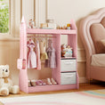 Load image into Gallery viewer, Kids Play Armoire Dresser with Cloth Hanger-Pink
