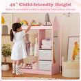Load image into Gallery viewer, Kids Play Armoire Dresser with Cloth Hanger-Pink
