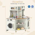 Load image into Gallery viewer, Kids Play Kitchen Wooden Corner Kitchen Playset with Working Faucet and Sink-Beige
