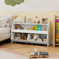 Load image into Gallery viewer, Kids Toy Storage Organizer Wooden Bookcase with 2 Movable Drawers
