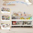 Load image into Gallery viewer, Kids Toy Storage Organizer Wooden Bookcase with 2 Movable Drawers
