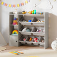 Load image into Gallery viewer, Kids Toy Storage and Bookshelf with Open Shelves and Single-door Cabinet
