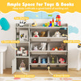 Load image into Gallery viewer, Kids Toy Storage and Bookshelf with Open Shelves and Single-door Cabinet
