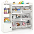 Load image into Gallery viewer, Kids Toy Storage and Bookshelf with Open Shelves and Single-door Cabinet
