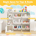 Load image into Gallery viewer, Kids Toy Storage and Bookshelf with Open Shelves and Single-door Cabinet
