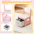 Load image into Gallery viewer, Kids Vanity Set Princess Girls Makeup Vanity Desk with Chair and 3-Color LED Lighted Mirror
