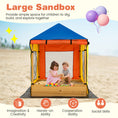 Load image into Gallery viewer, Kids Wooden Sandbox with Canopy Large Sand Pit with Mesh Windows and Bottom Liner-Multicolor

