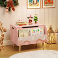 Load image into Gallery viewer, Kids Wooden Toy Box with Front Bookshelf and 4 Solid Wood Legs for Playroom
