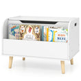 Load image into Gallery viewer, Kids Wooden Toy Box with Front Bookshelf and 4 Solid Wood Legs for Playroom
