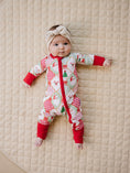 Load image into Gallery viewer, Bamboo Zip Romper | Santa Patchwork
