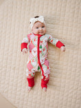 Load image into Gallery viewer, Bamboo Zip Romper | Santa Patchwork
