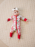 Load image into Gallery viewer, Bamboo Zip Romper | Santa Patchwork
