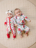 Load image into Gallery viewer, Bamboo Zip Romper | Santa Patchwork
