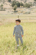 Load image into Gallery viewer, Charcoal Stripe Ribbed Hooded Set
