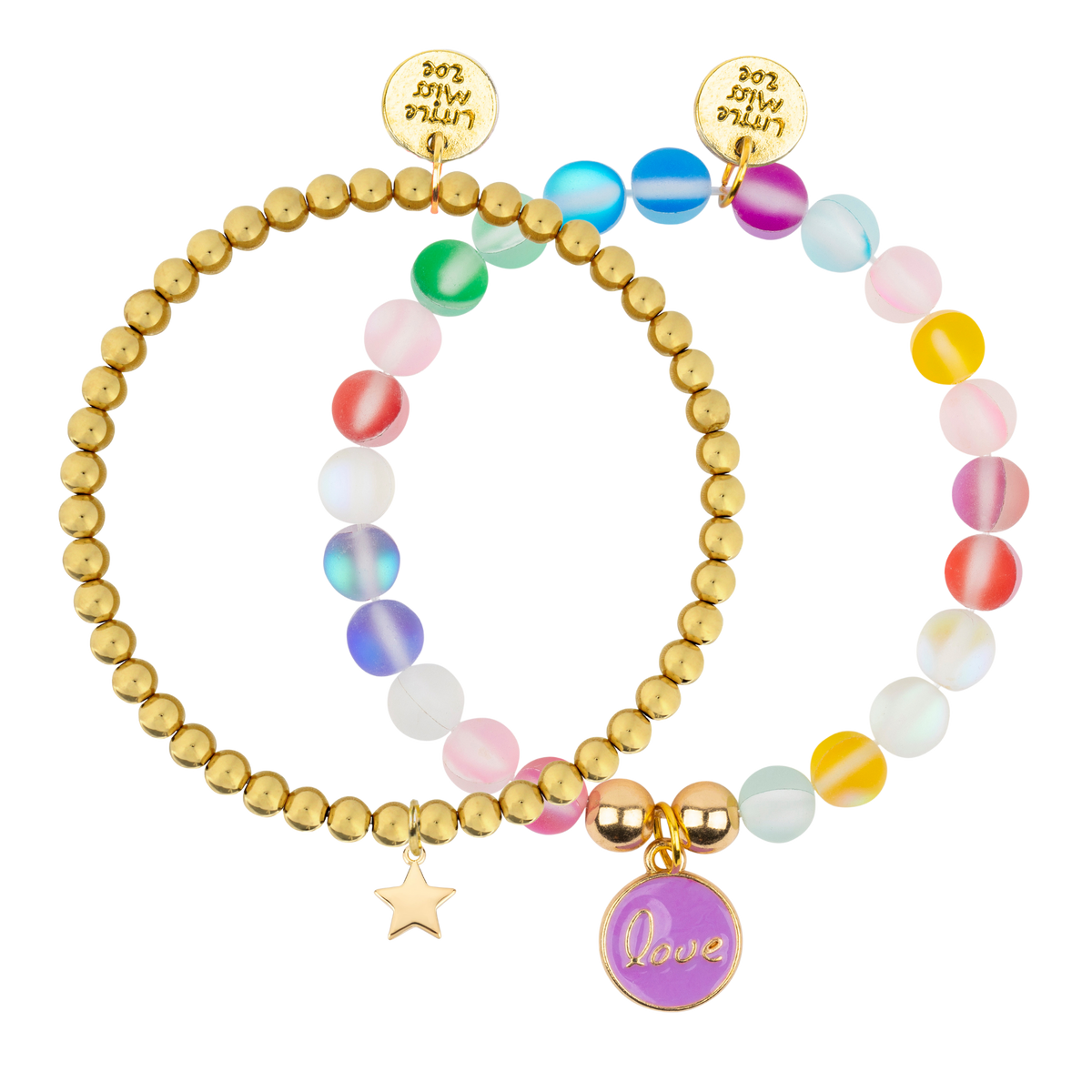 Love Rainbow Confetti Bracelet Duo
