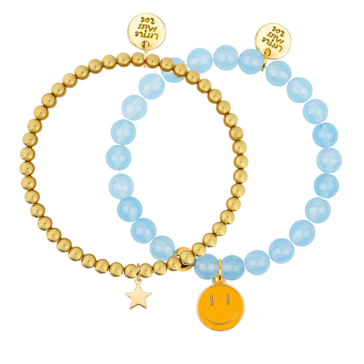 Smiley Gemstone Bracelet Duo