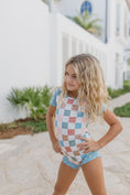 Load image into Gallery viewer, Dusty Blue Check Leotard
