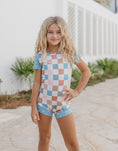 Load image into Gallery viewer, Dusty Blue Check Leotard
