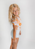 Load image into Gallery viewer, Gray Retro Flower Leotard
