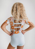 Load image into Gallery viewer, Gray Retro Flower Leotard

