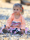 Load image into Gallery viewer, Halloween Letter Bleached Top + Striped Flared Pants
