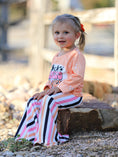 Load image into Gallery viewer, Halloween Letter Bleached Top + Striped Flared Pants
