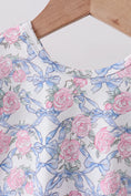 Load image into Gallery viewer, BLUE FLORAL BOW BLOOMER SET
