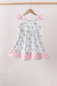 Load image into Gallery viewer, PINK COWBOY RUFFLE DRESS
