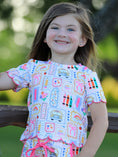 Load image into Gallery viewer, PREORDER Back to School Print Girl Short Set Scallop Hem
