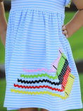 Load image into Gallery viewer, Girls Back To School Crayon Dress Ruffle Petal Collar Applique
