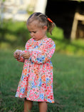 Load image into Gallery viewer, Fall Halloween & Thanksgiving Pumpkin Bow Smock Embroidered Floral Dress
