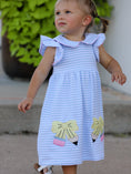 Load image into Gallery viewer, Back To School Girls Stripe Pencil Applique Bow Dress
