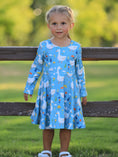 Load image into Gallery viewer, Fall Goose Print Girls Long Sleeve Twirl Dress
