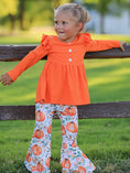 Load image into Gallery viewer, Girls Fall Pumpkin Print Set
