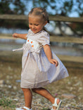 Load image into Gallery viewer, Fall Thanksgiving Pumpkin Embroidery Smock Plaid Girls Dress
