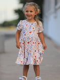 Load image into Gallery viewer, Fall Floral Puff Sleeve Ruffle Girls Dress
