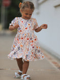 Load image into Gallery viewer, Fall Floral Puff Sleeve Ruffle Girls Dress
