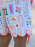Load image into Gallery viewer, PREORDER Back to School Print Girl Short Set Scallop Hem
