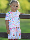 Load image into Gallery viewer, PREORDER Back to School Print Girl Short Set Scallop Hem
