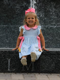 Load image into Gallery viewer, Back To School Girls Striped lapels Bow Dress
