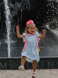 Load image into Gallery viewer, Back To School Girls Striped lapels Bow Dress
