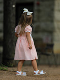 Load image into Gallery viewer, Western Horse Embroidery Girls Dress Lace Petals Collar Puff Sleeve
