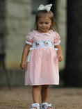 Load image into Gallery viewer, Western Horse Embroidery Girls Dress Lace Petals Collar Puff Sleeve

