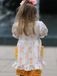 Load image into Gallery viewer, Girls Back To School Pencil Bow Pocket Ruffle Top Shorts Set
